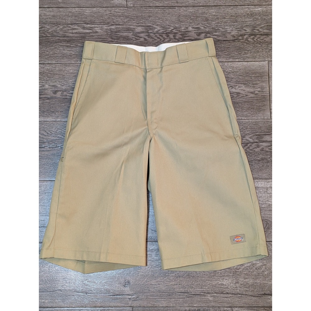 Dickies Loose Fit Khaki Work Shorts Mens 30 Tan Flat Front Twill 42283KH
